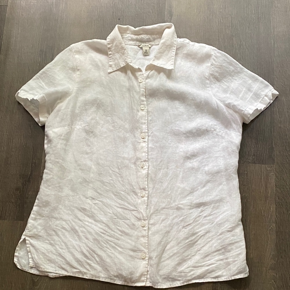 L.L. Bean White Button Down Shirt